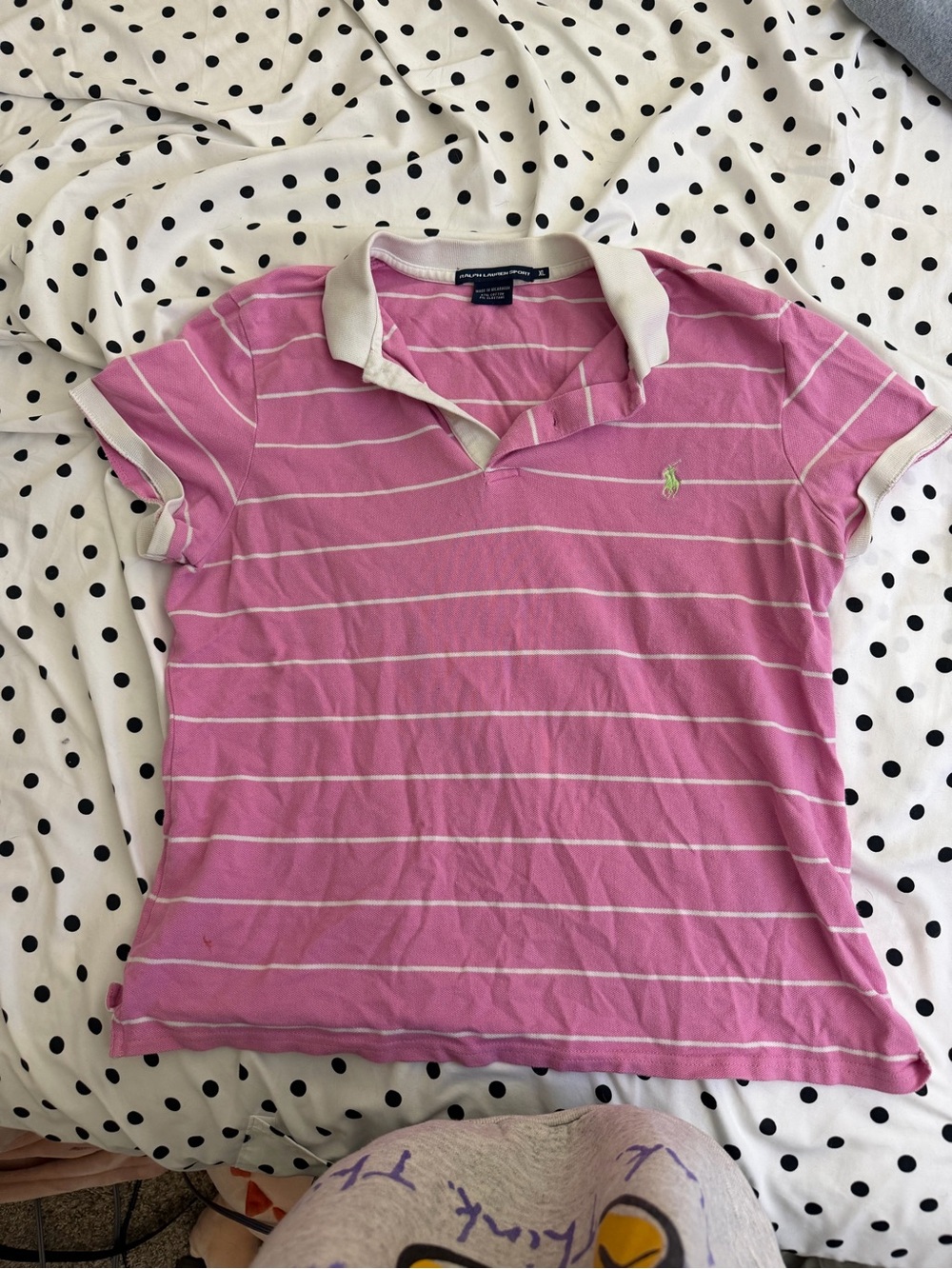 Tommy Hilfiger Pink & White Striped Polo Top